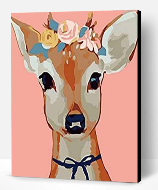 Flowers Deer Paint By Number