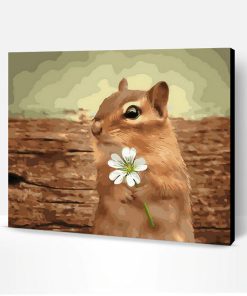 Squirrel with Flower Paint By Number