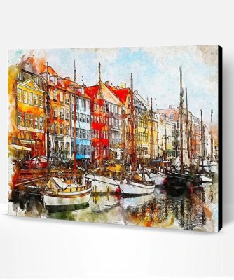 Copenhagen Harbor Paint By Number