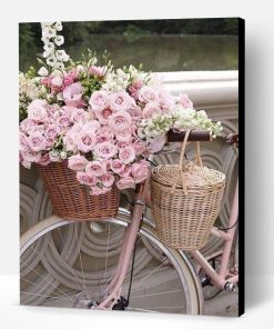 Pink Roses in Bike Paint By Number