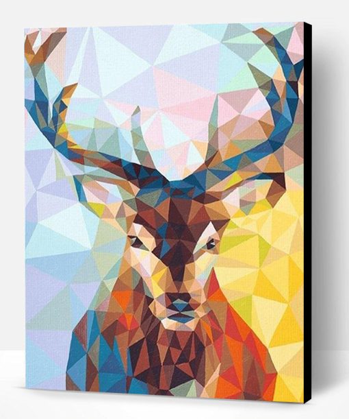 Geometric Colorful Deer Paint By Number