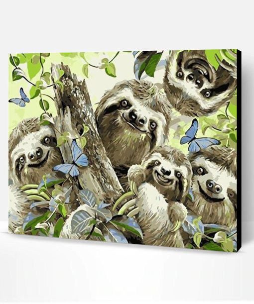 Sloth Selfie Paint By Number