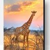 Giraffe With Sunrise Paint By Number