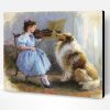 Girl Plays Violin For a Dog Paint By Number