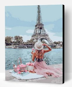Girl in Picnic at Paris Paint By Number