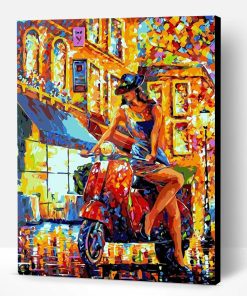 Girl on Roadster Paint By Number