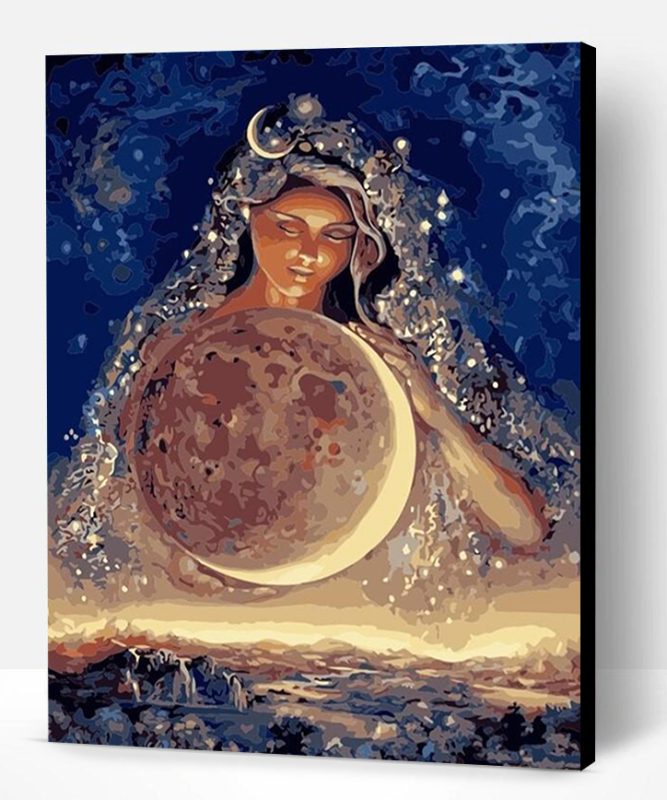 Girl On Sky With Moon Paint By Number