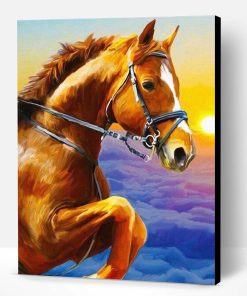 Golden Horse Above Clouds Paint By Number