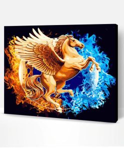 Golden Horse With Wings Paint By Number