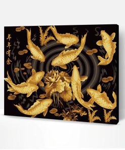 Golden Koi Fishes Paint By Number
