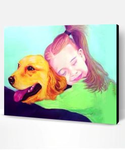 Golden Retriever With Girl Paint By Number