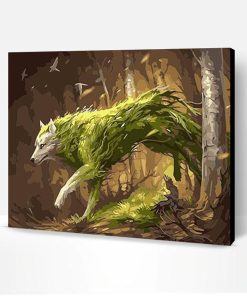 Green Wolf Paint By Number