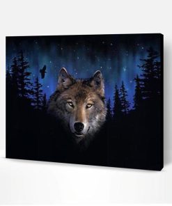 Grey Wolf In The Trees Paint By Number