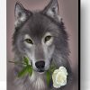 Grey wolf with Flower Paint By Number