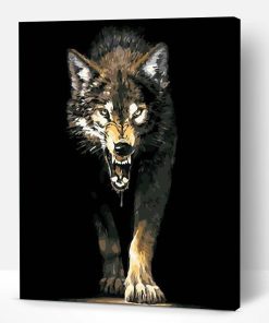 Growling Wolf Paint By Number