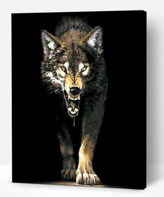 Growling Wolf Paint By Number