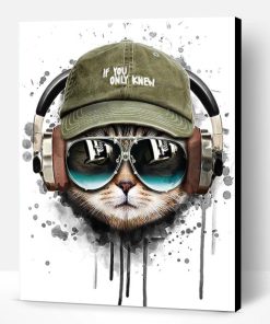 Cat Listening To Music Paint By Number