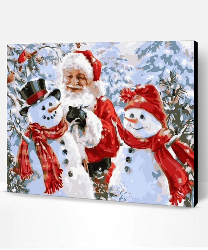 Santa Snowman Paint By Number