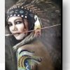 Fierce Native American Woman Warrior Paint By Number