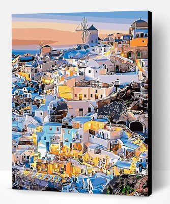 Santorini Lights Paint By Number