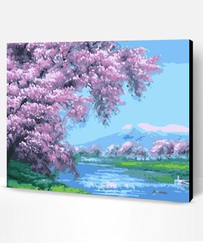 Cherry blossom River Paint By Number