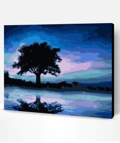 Starry Tree Nightscape Paint By Number