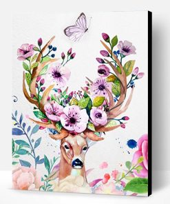 Flower Deer Paint By Number
