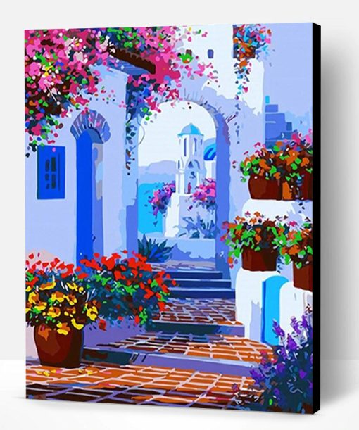 Santorini Flower Path Paint By Number