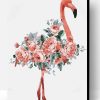 Flamingo of Flowers Paint By Number