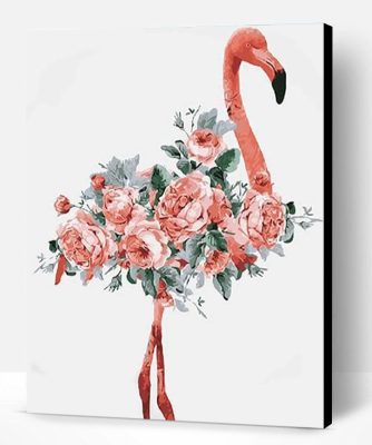 Flamingo of Flowers Paint By Number