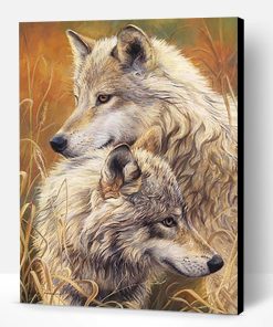 Two White Wolves Paint By Number