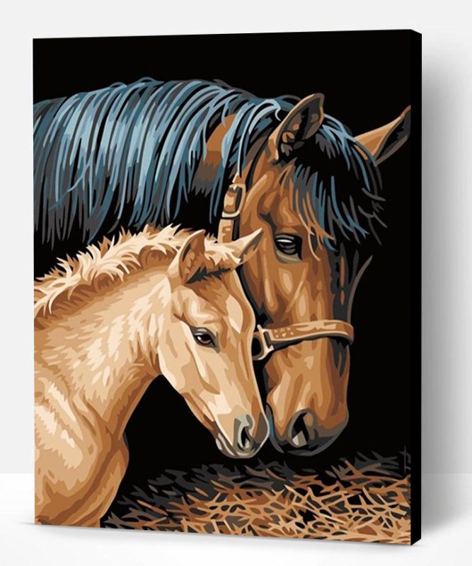 Brown Horse and Foal Paint By Number