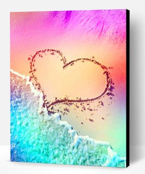 Beautiful Heart in The Beach Paint By Number