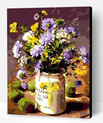 Purple Chrysanthemum Bottle Paint By Number