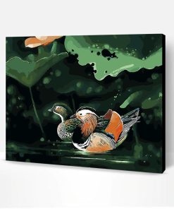 Swimming Mandarin Duck Paint By Number