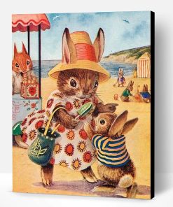 Rabbits on Vacation Paint By Number