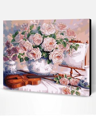 Flowers and Violin Paint By Number