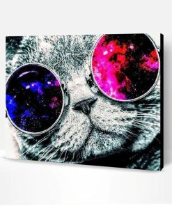 Cat with Space Sunglasses Paint By Number