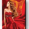 Woman in Red Gown Paint By Number