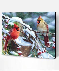 Beautiful Birds in Winter Paint By Number