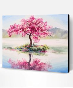Cherry Tree on Lake Paint By Number