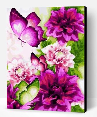 Mix Fall Flowers With Butterflies Paint By Number