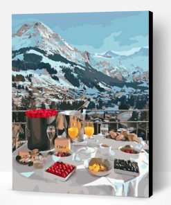 Breakfast in the Alps Mountains Paint By Number