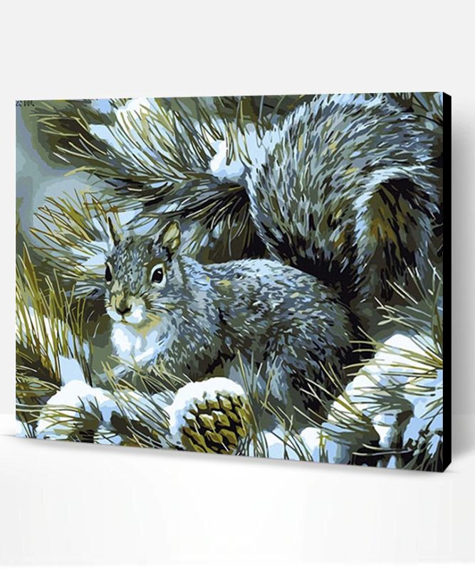 Winter Squirrel Paint By Number