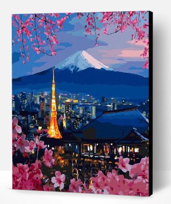 Tokyo tower and Mt. Fuji Paint By Number