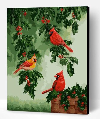 Red Cardinals Bird Paint By Number