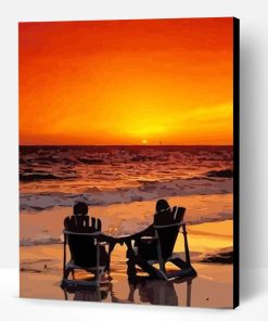 Romantic Beach And Sunset Paint By Number