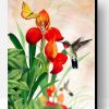 Orchid and Hummingbird Paint By Number