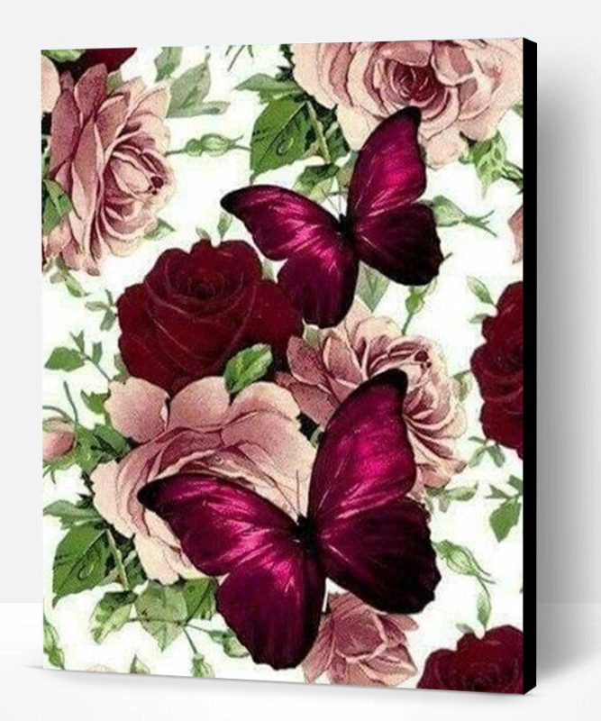 Rose and Butterfly Paint By Number