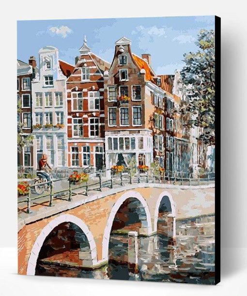 View of Amsterdam Canal Paint By Number